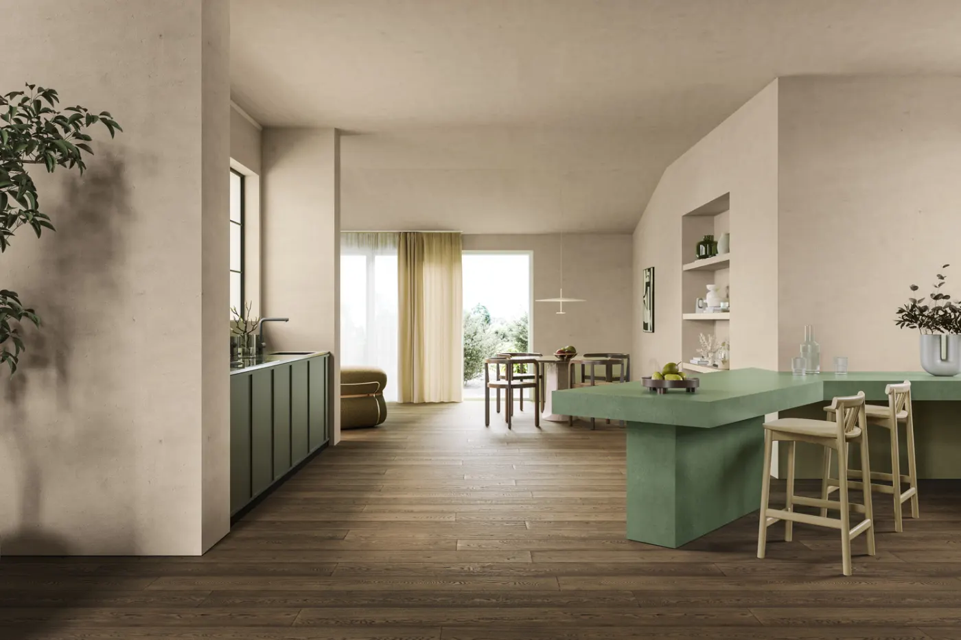 Rivestimento in terra e calce Terrae — siena cucina · Pavidesign