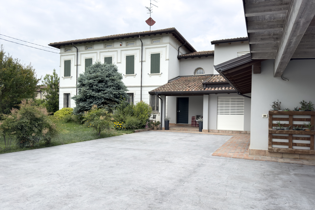 pavimento in cemento stampato finito, lavoro Pavidesign